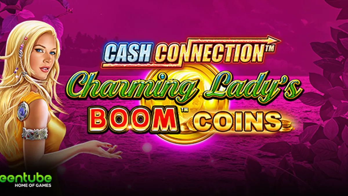 Visual vibrante e elegante do slot Cash Connection Charming Lady’s Boom Coins